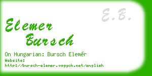 elemer bursch business card